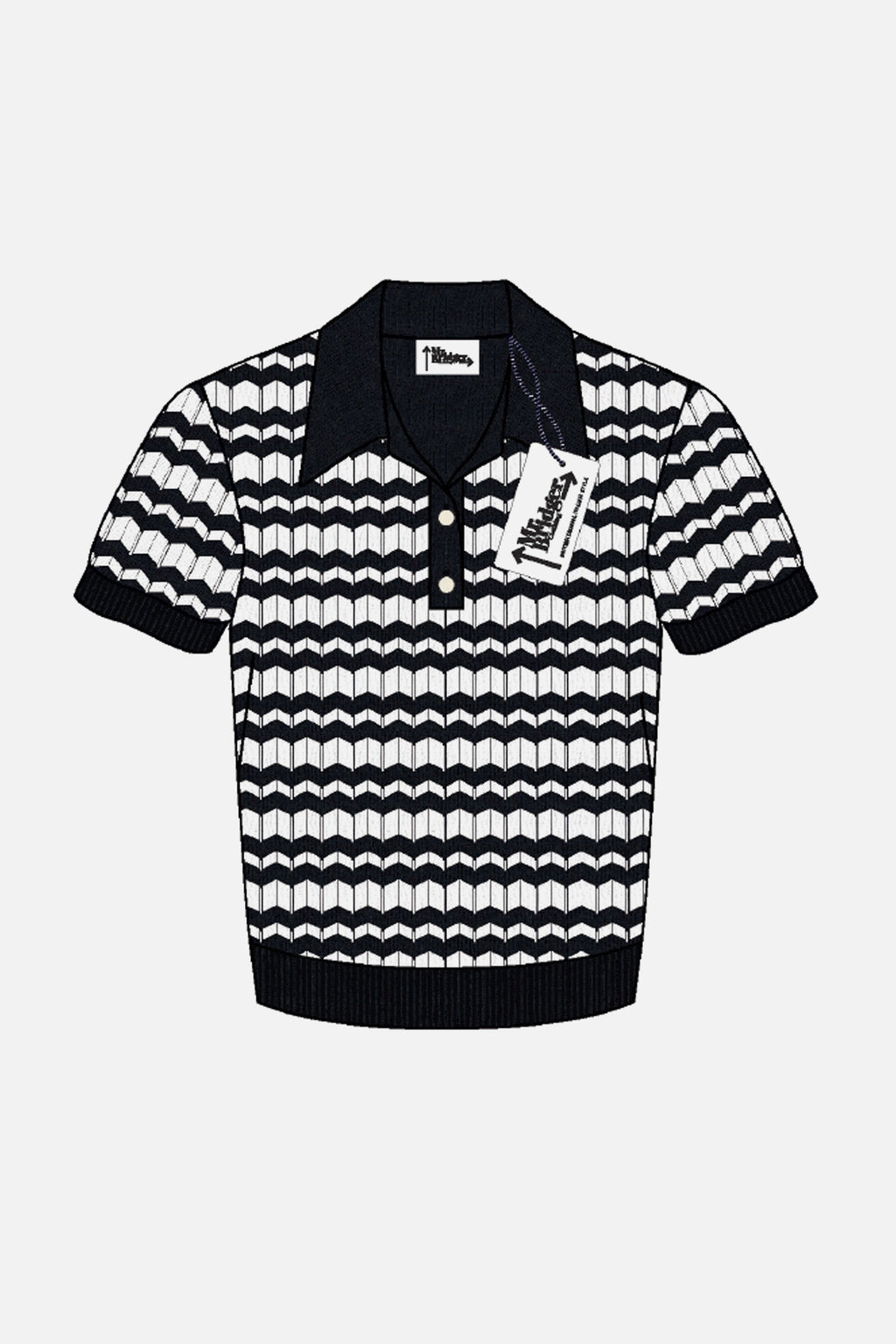 Supremes Fine Gauge Black - Polo Knit
