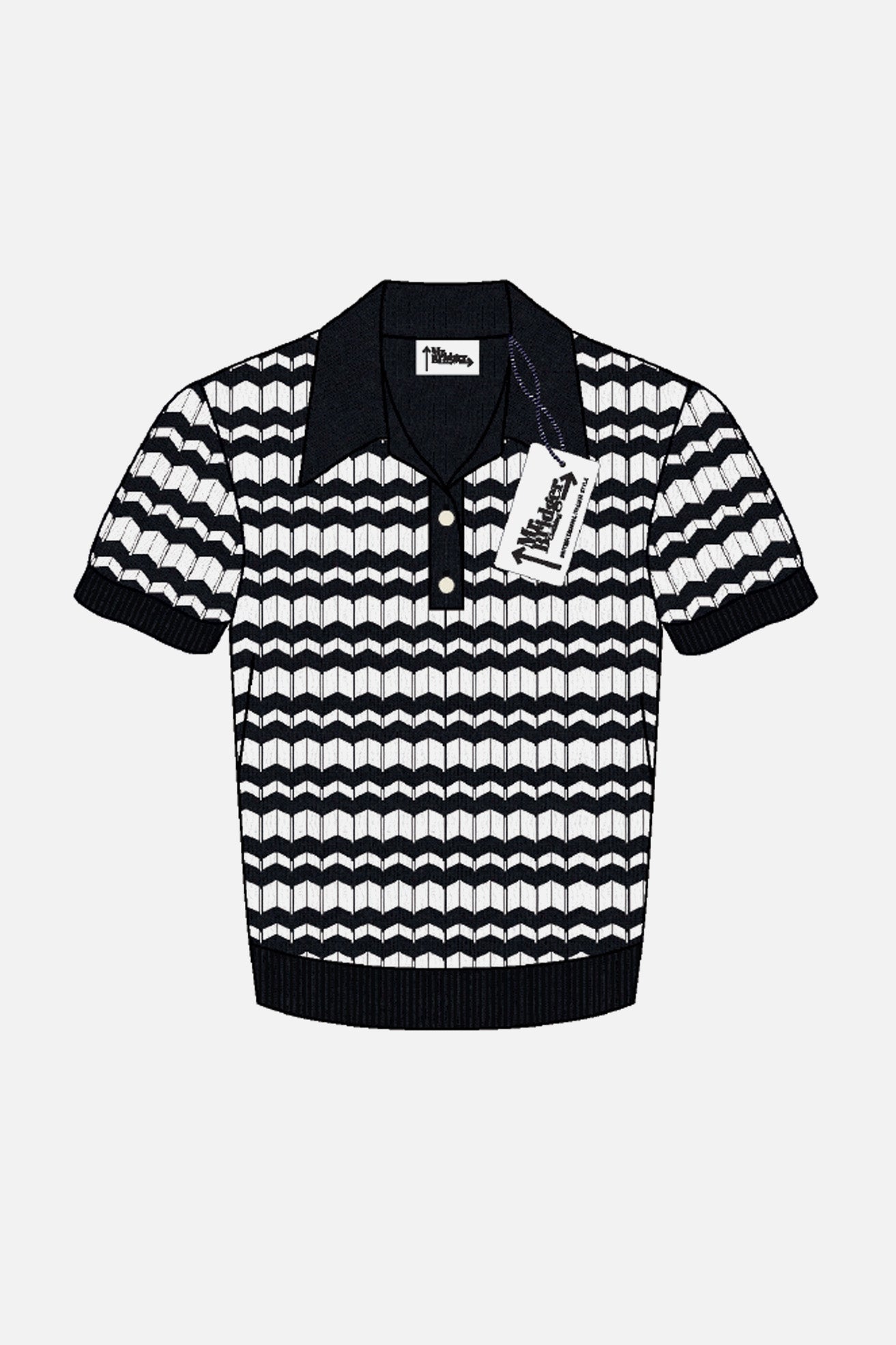 Supremes Fine Gauge Black - Polo Knit