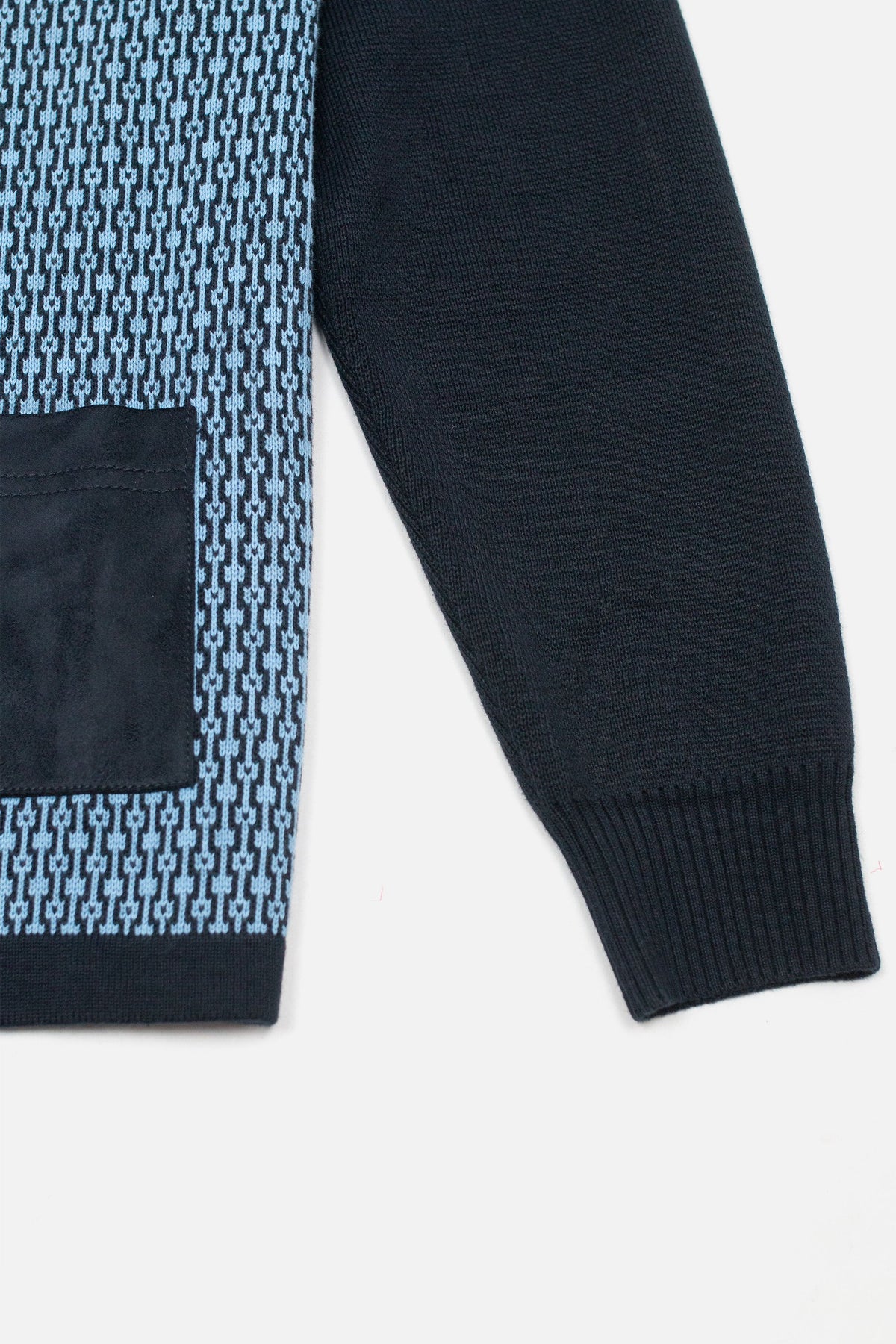 Exclusive Norman Navy Geometric Button Through - Cardi