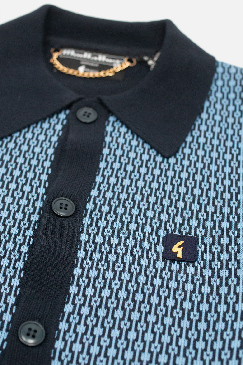 Exclusive Norman Navy Geometric Button Through - Cardi
