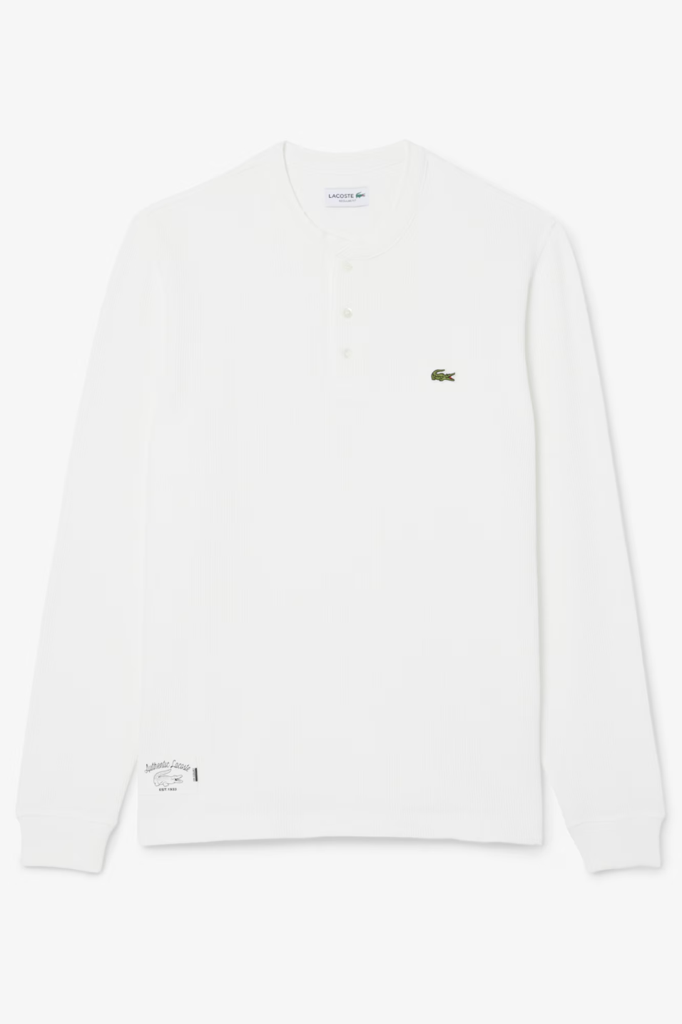 Long Sleeved Waffle White - Knit T-shirt