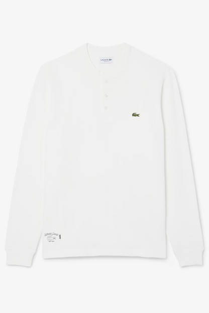 Long Sleeved Waffle White - Knit T-shirt