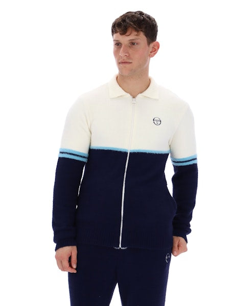Orion Bitter Gardenia / Milky Blue / Maritime Blue Brushed Knit - Track Top