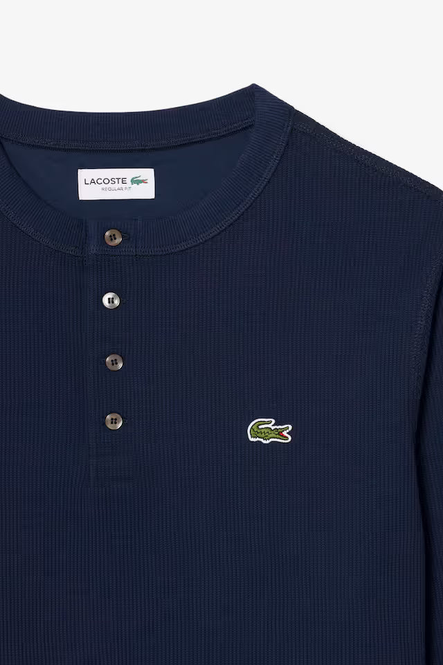 Long Sleeved Waffle Midnight Blue - Knit T-shirt