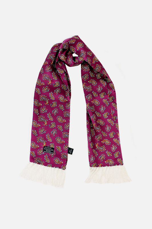 Bordeaux Paisley Print - Silk Scarf
