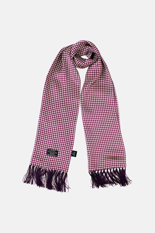 Burgundy Dogtooth - Silk Scarf