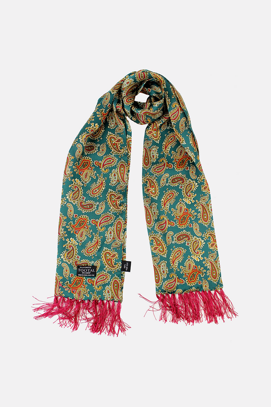Racing Green Paisley - Silk Scarf