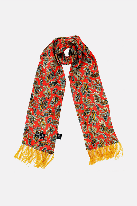Scooter Red Paisley - Silk Scarf
