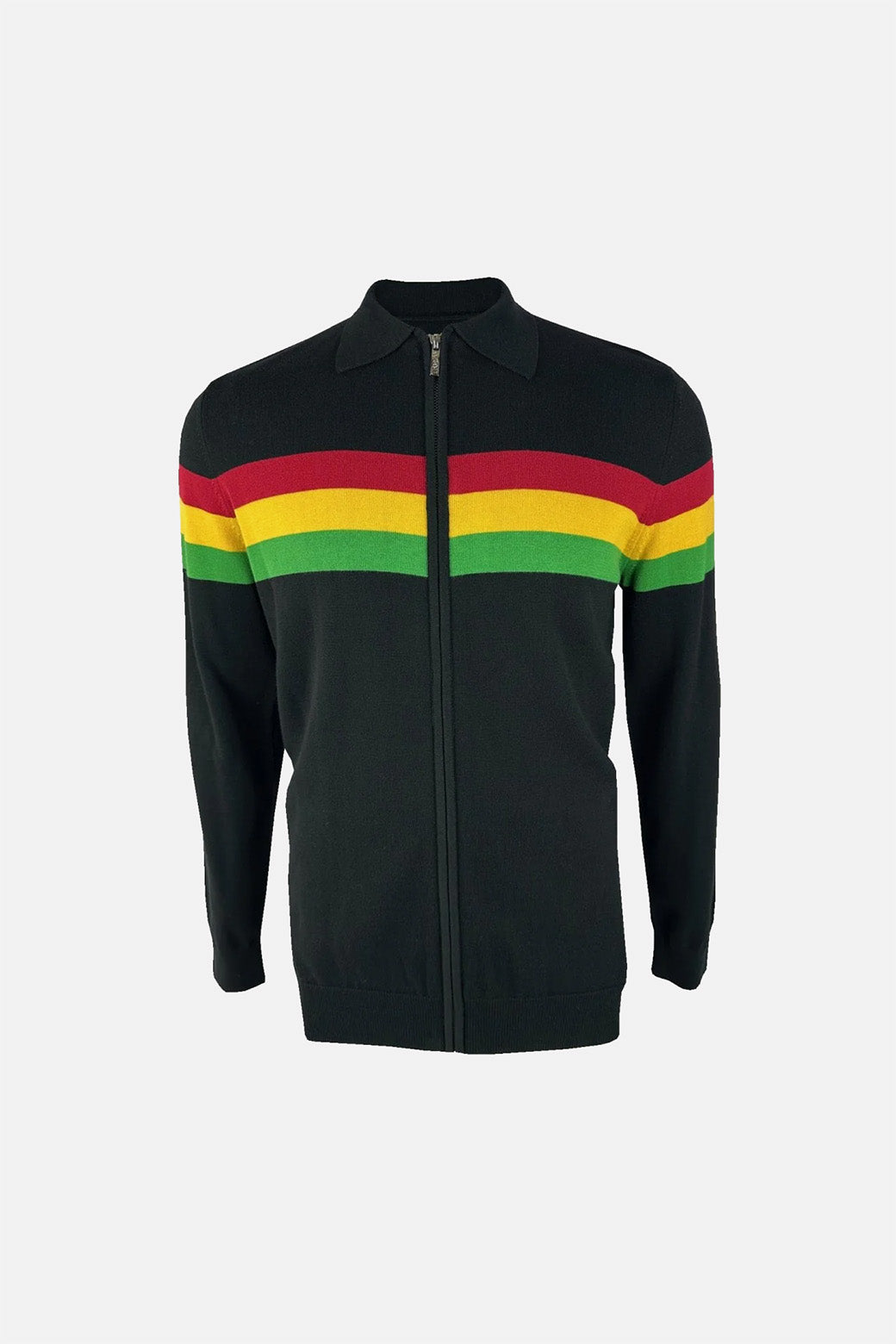 Zip Stripe Black Rasta - Cardigan