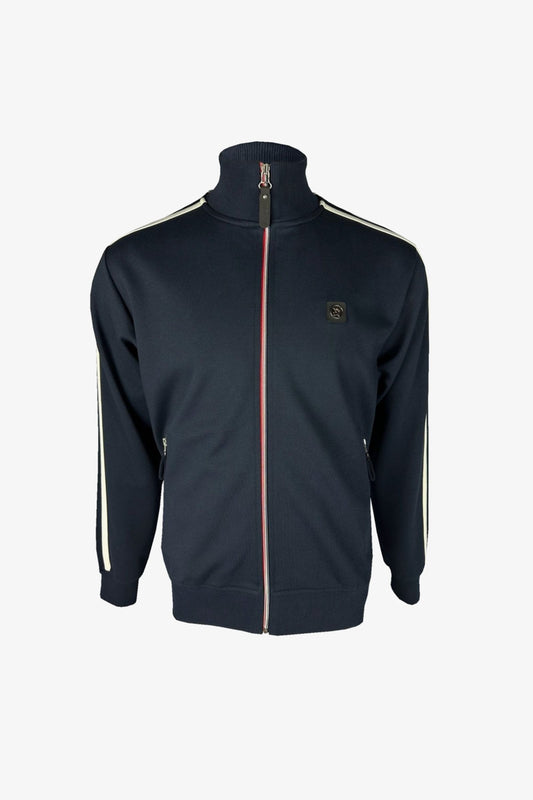 Stripe Sleeve Navy - Track Top