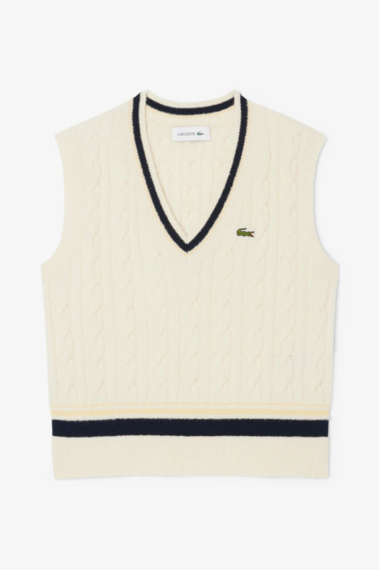 Cable Knit Wool - Sweater Vest