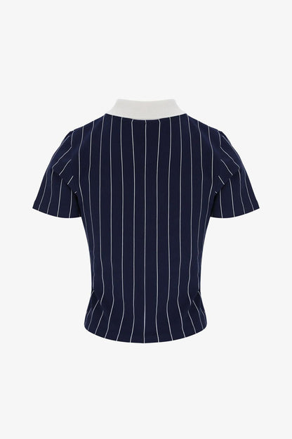 BB1 Women's Classic Vintage Striped 410 Fila Navy - Polo
