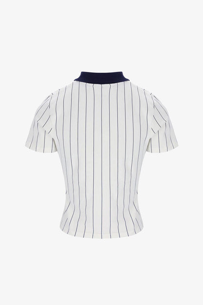 BB1 Women's Classic Vintage Striped 130 Gardenia - Polo
