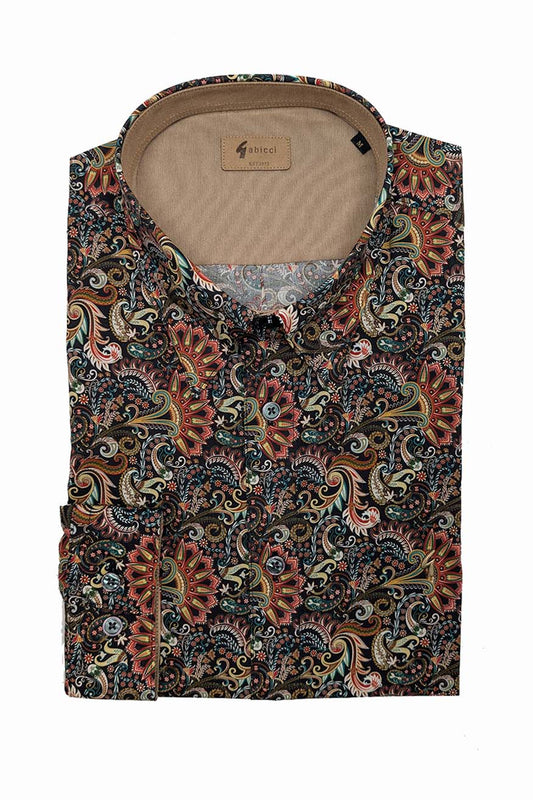 Rory Black Woven Print Long Sleeve - Shirt