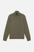 Loopback Sweat Top Khaki Ash Long Sleeve - Quarter Zip