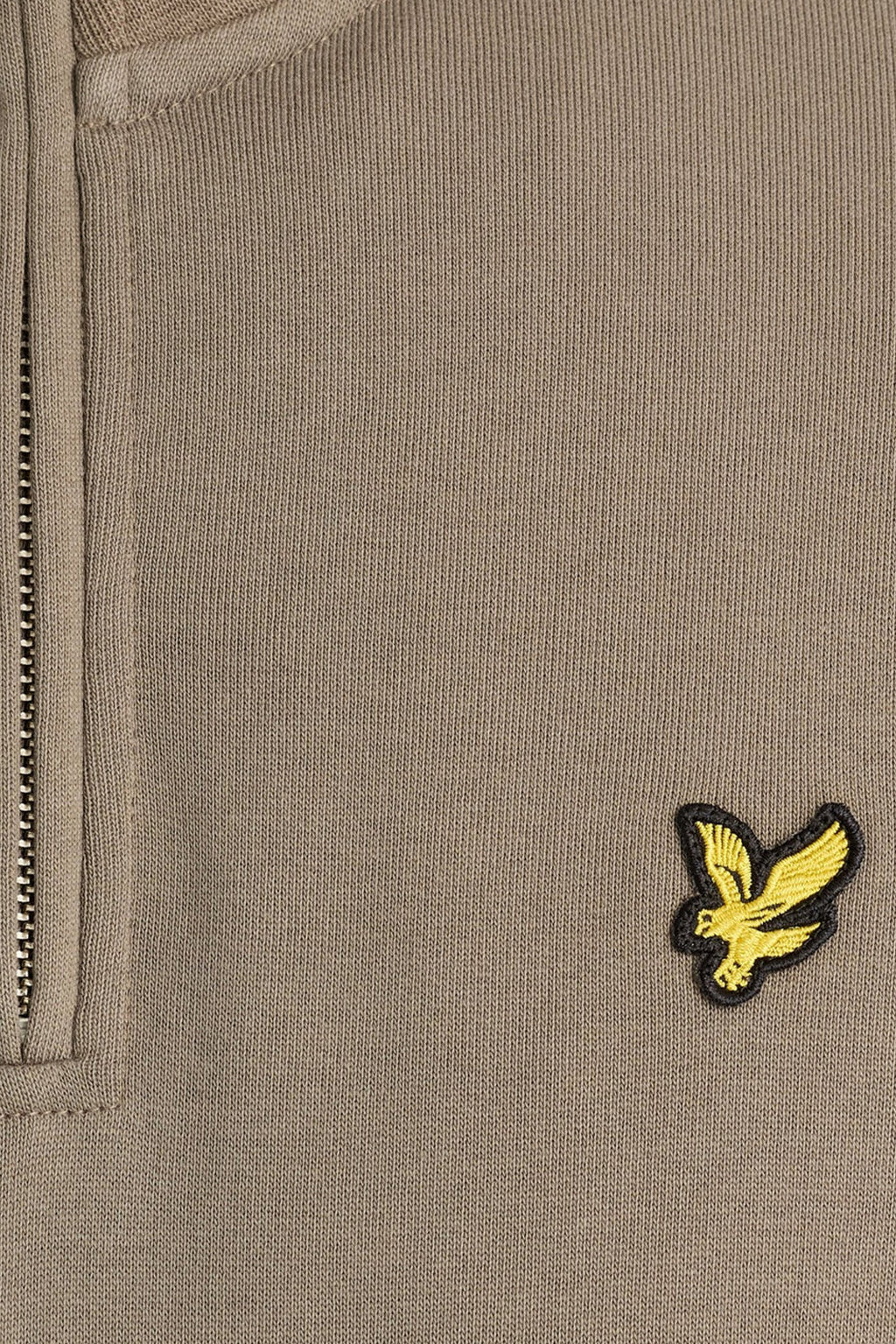 Loopback Sweat Top Khaki Ash Long Sleeve - Quarter Zip