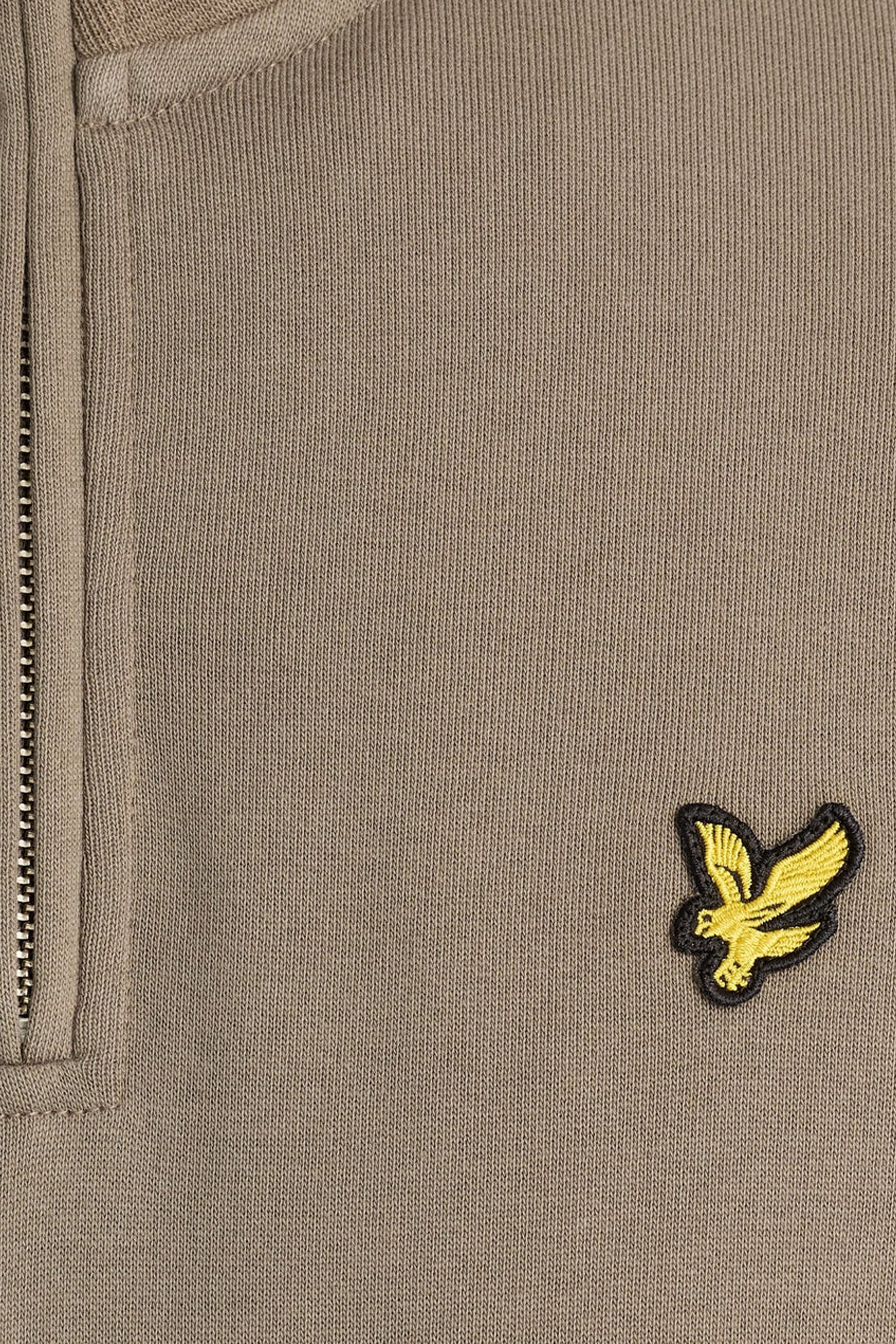 Loopback Sweat Top Khaki Ash Long Sleeve - Quarter Zip