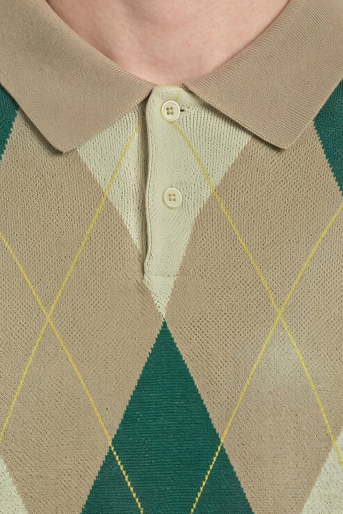 Archive Argyle Camel Knitted - Polo