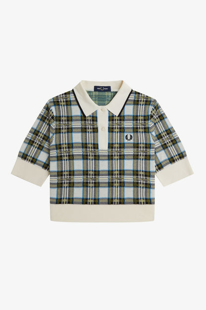 K1108 Tartan Multi / Ecru - Knitted Polo