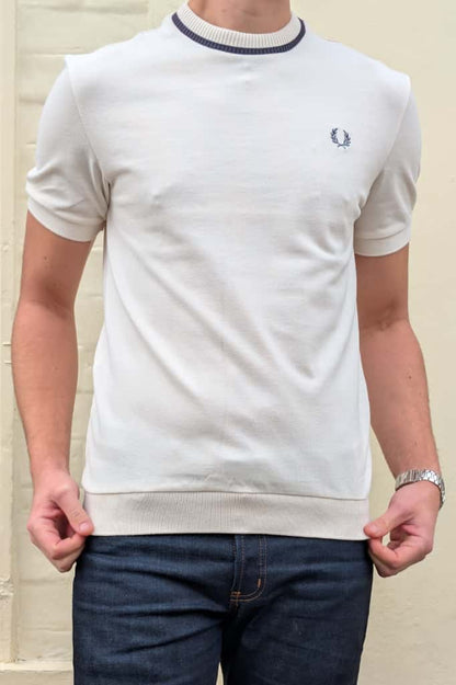 M7 170 Light Ecru / Black Crew Neck Piqué - T-Shirt