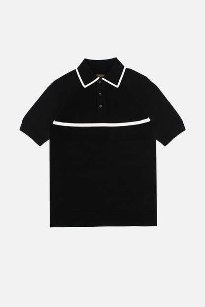Moran Black / White Trim - Polo Knit