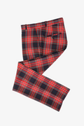 Sta Press Red & Grey Tartan - Trousers