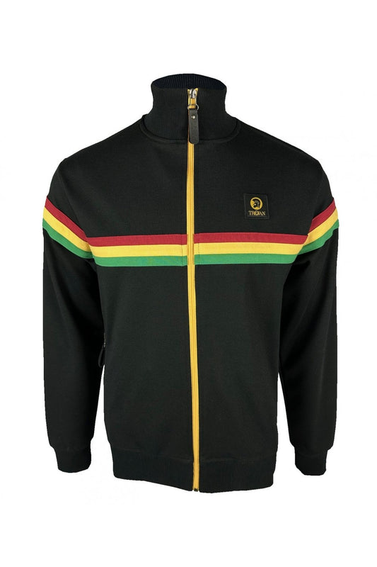 Trojan Black Retro Stripe - Track Top
