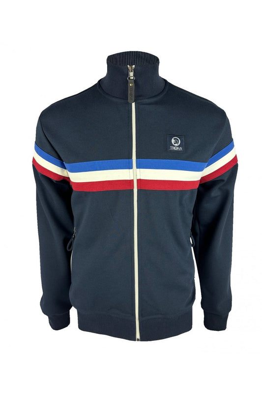 Trojan Navy Retro Stripe - Track Top